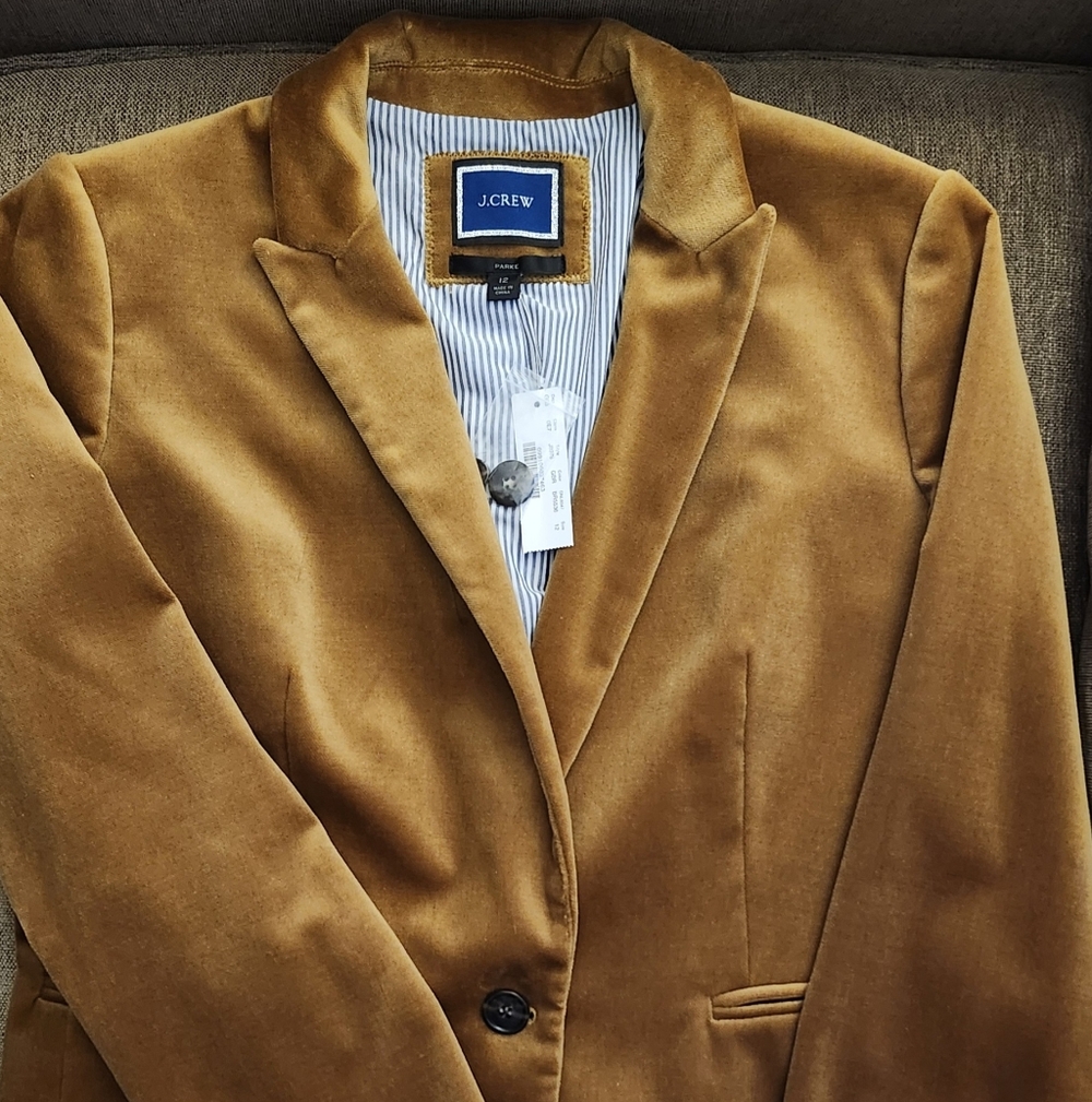 J. Crew Caramel Velvet Blazer [NEVER WORN NWT] - sz 12